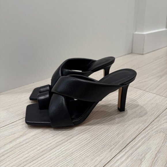 Zara Black Chunky Strappy Heels - Picture 2 of 10